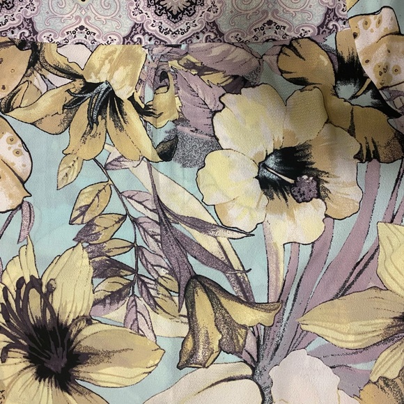 Anthropologie Fig and Flower Floral Hi/Lo Front Placket Tunic Split Sides M - Picture 10 of 15